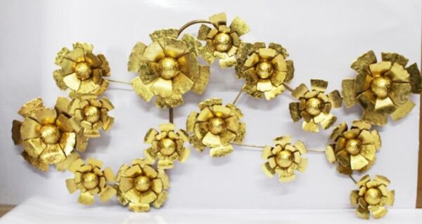 Gold Color Flower Wall Decor By Odidecor