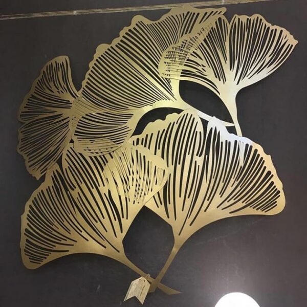 Old Wrought Iron Bunch Ginko Leaf Wall Decor By OdiDecor.Com