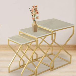 GOLDEN NESTING TABLE SET OF 3