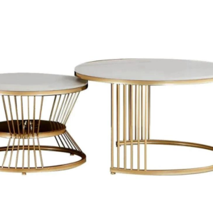 Buy Online Golden Circular Table Set of 2