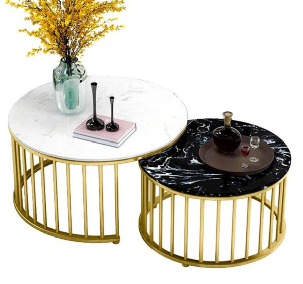 Dual Color Round Nesting Table Set Of 2